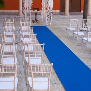 Moqueta azul para eventos y congresos