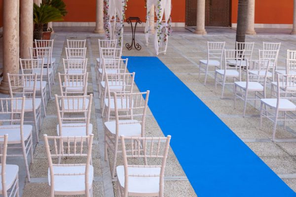 Moqueta azul ducados para eventos y congresos