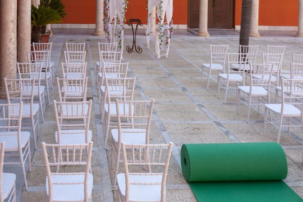 Moqueta verde billar para eventos y congresos