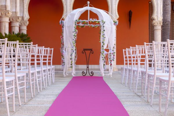 Moqueta fucsia para eventos y congresos