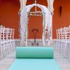 Moqueta turquesa para eventos y congresos