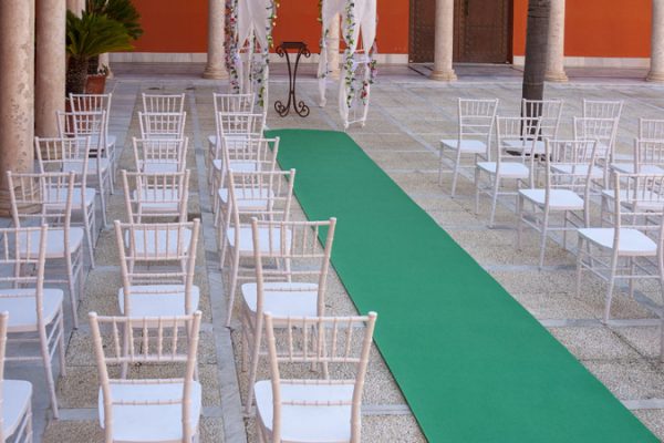 Moqueta verde billar para eventos y congresos